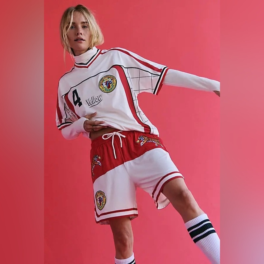 Free People X Yellow The Label Tiger Oversized Soccer Jersey